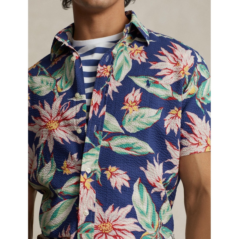 Polo Ralph Lauren Men's Shirt Sz 2XL Classic Fit FLoral Seersucker Shirt Multi - Picture 2 of 12